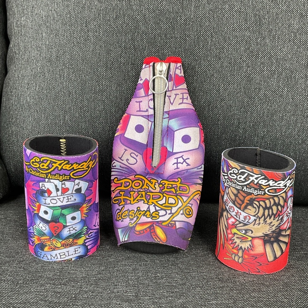 Ed Hardy Colorful Neoprene Drink Coolers